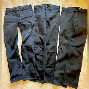 J Crew black vintage slim straight jeans 3 pairs